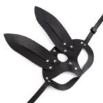 Hotsvibe Adjustable Rabbit Ear Mask Leather Bunny Mask for Halloween Cosplay - Image 2