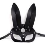 Hotsvibe Adjustable Rabbit Ear Mask Leather Bunny Mask for Halloween Cosplay - Image 3
