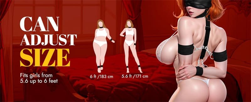 Hotsvibe BDSM Bondage Kit Neck to Wrist Behind Back Collar Restraints for Couples Sex SM Play