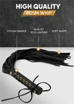 Hotsvibe BDSM Whips Adult Sex Spanking Whip 18 inch Sex Fetish Toy for Couples Soft Faux Leather - Image 2