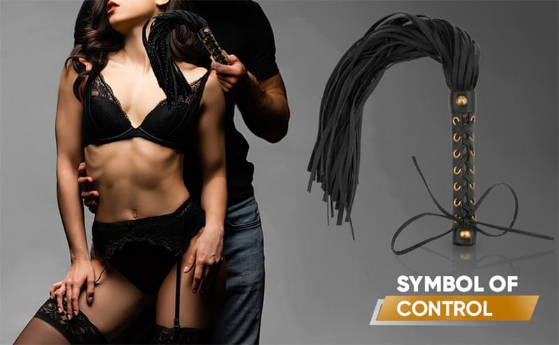 Hotsvibe BDSM Whips Adult Sex Spanking Whip 18 inch Sex Fetish Toy for Couples Soft Faux Leather