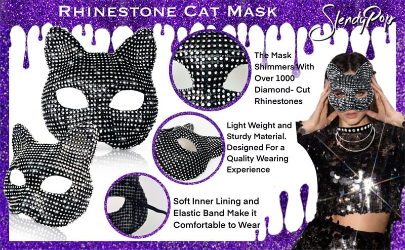 Hotsvibe Cat Costume for Women Adjustable Cat Face Mask SM Fun Game
