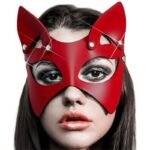 Hotsvibe Leather Cat Sexy Mask Black Halloween Masquerade Masks for Party Halloween Cosplay