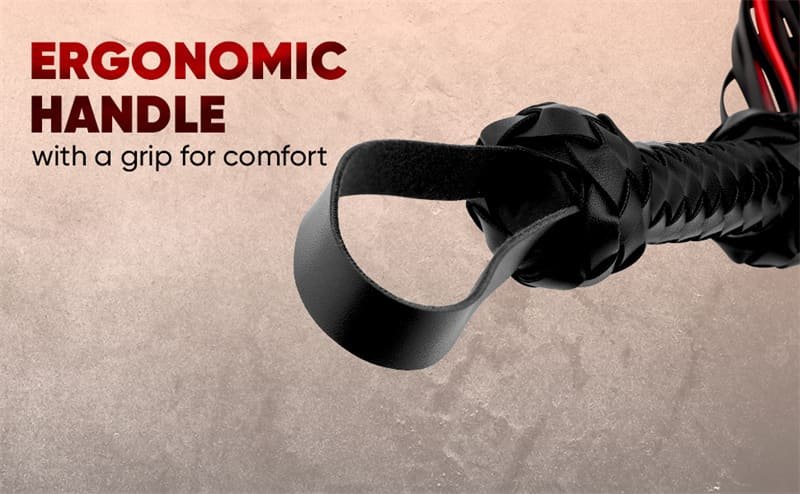 Hotsvibe Leather Red Whip 30 inch Riding Horse Whip for Couples Bedroom Accessory Red Horse Whip