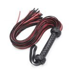 Hotsvibe Leather Red Whip 30 inch Riding Horse Whip for Couples Bedroom Accessory Red Horse Whip