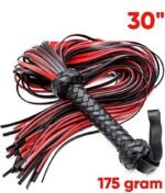 Hotsvibe Leather Red Whip 30 inch Riding Horse Whip for Couples Bedroom Accessory Red Horse Whip - Image 2