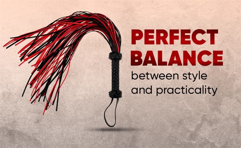 Hotsvibe Leather Red Whip 30 inch Riding Horse Whip for Couples Bedroom Accessory Red Horse Whip