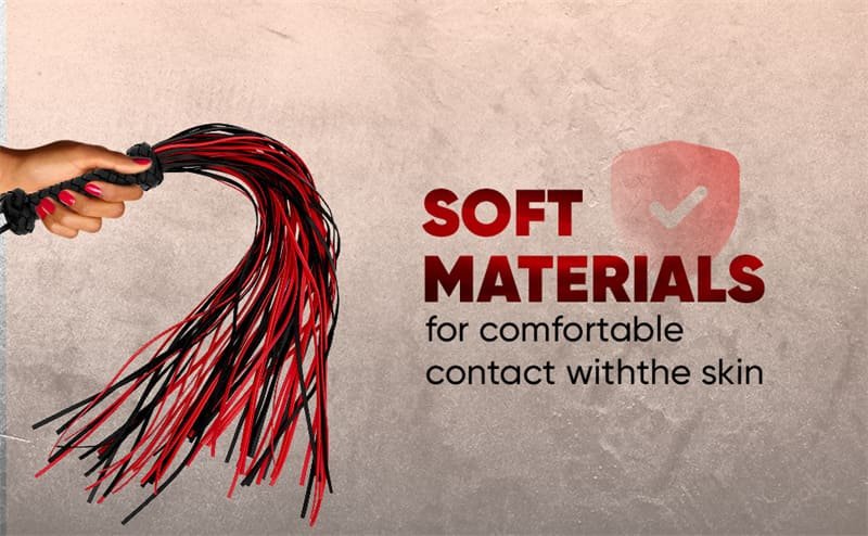 Hotsvibe Leather Red Whip 30 inch Riding Horse Whip for Couples Bedroom Accessory Red Horse Whip