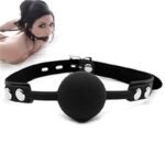 Hotsvibe Leather Restraints Ball Mouth Plug BDSM Restraints Toys Silicone Bondage Ball Gag for Sex