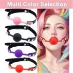 Hotsvibe Leather Restraints Ball Mouth Plug BDSM Restraints Toys Silicone Bondage Ball Gag for Sex - Image 5