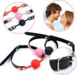 Hotsvibe Leather Restraints Ball Mouth Plug BDSM Restraints Toys Silicone Bondage Ball Gag for Sex - Image 7