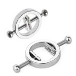 Hotsvibe Round Adjustable Stainless Steel Nipple Clamp Set Female SM Sex Toy Sensory Play