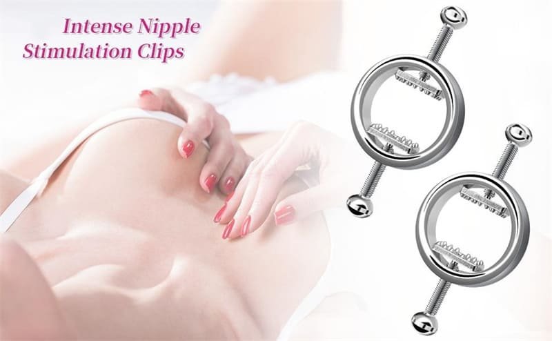 Hotsvibe Round Adjustable Stainless Steel Nipple Clamp Set Female SM Sex Toy Sensory Play