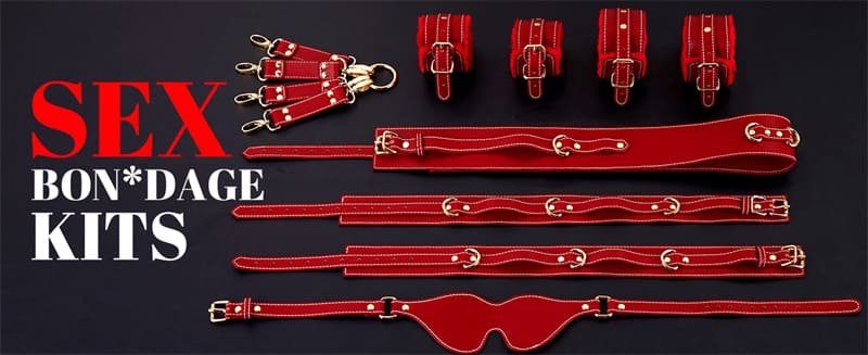 Hotsvibe Sex Bondage BDSM Kit Restraints 6PCS Sets Adult SM Games Sex Toys - Red