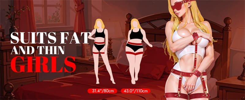 Hotsvibe Sex Bondage BDSM Kit Restraints 6PCS Sets Adult SM Games Sex Toys - Red