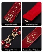 Hotsvibe Sex Bondage BDSM Kit Restraints 6PCS Sets Adult SM Games Sex Toys - Red - Image 5