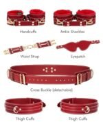 Hotsvibe Sex Bondage BDSM Kit Restraints 6PCS Sets Adult SM Games Sex Toys - Red - Image 6