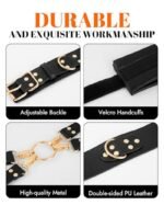 Hotsvibe Sex Bondage BDSM Kit Restraints Adult SM 6PCS Sets Sex Toys for Couples- Black - Image 4