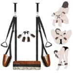 Leopard Print Door Sex Swing BDSM Bondage Slave Set Adjustable Shoulder Strap