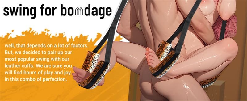 Leopard Print Door Sex Swing BDSM Bondage Slave Set Adjustable Shoulder Strap