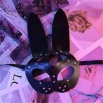 Masquerade Mask Leather Rabbit Masks for Night Club Cocktail Cosplay Bunny Masks - Image 6