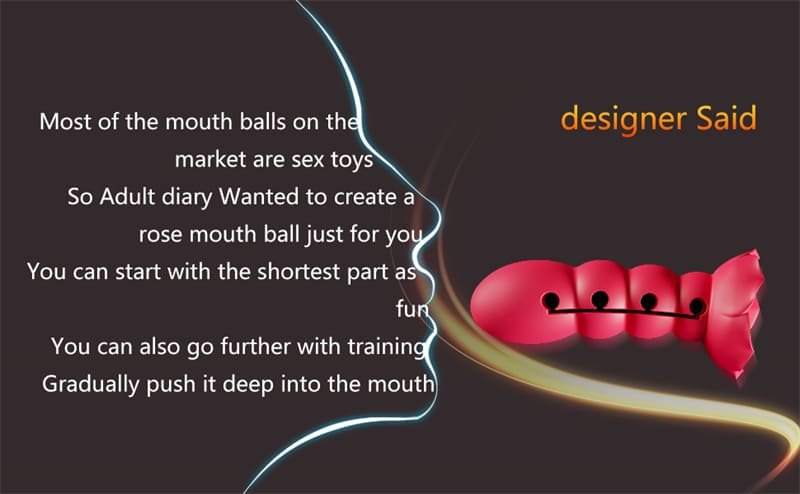 Rose Shape Ball Gag Multi-Section Adjustable Open Mouth Gag Bondage Gear Silicone Gag