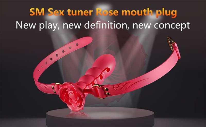 Rose Shape Ball Gag Multi-Section Adjustable Open Mouth Gag Bondage Gear Silicone Gag
