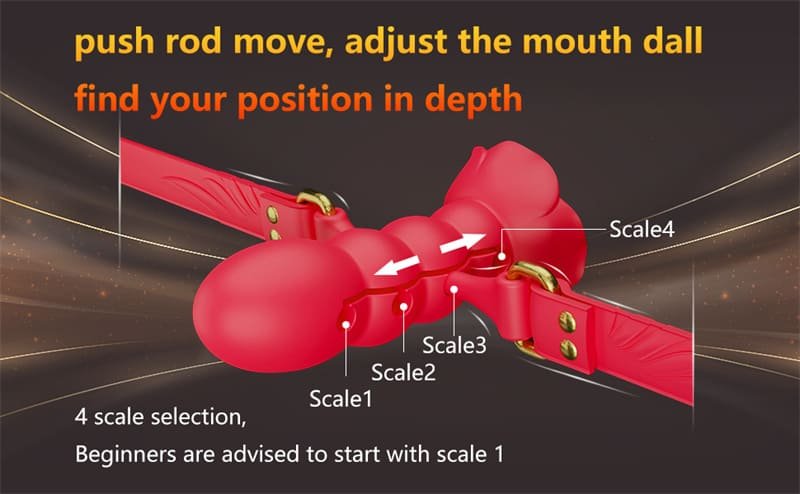 Rose Shape Ball Gag Multi-Section Adjustable Open Mouth Gag Bondage Gear Silicone Gag