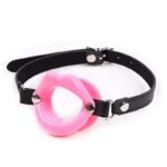 Silicone Open Mouth Gag Female Sex Toy Bondage Leather Strap Lips Ring Open Gag for Couples - Image 7