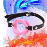 Silicone Open Mouth Gag Female Sex Toy Bondage Leather Strap Lips Ring Open Gag for Couples - Image 9