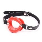 Silicone Open Mouth Gag Female Sex Toy Bondage Leather Strap Lips Ring Open Gag for Couples - Image 13