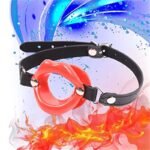 Silicone Open Mouth Gag Female Sex Toy Bondage Leather Strap Lips Ring Open Gag for Couples - Image 15