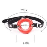Silicone Open Mouth Gag Female Sex Toy Bondage Leather Strap Lips Ring Open Gag for Couples - Image 17
