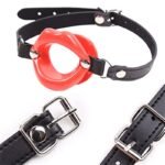 Silicone Open Mouth Gag Female Sex Toy Bondage Leather Strap Lips Ring Open Gag for Couples - Image 18